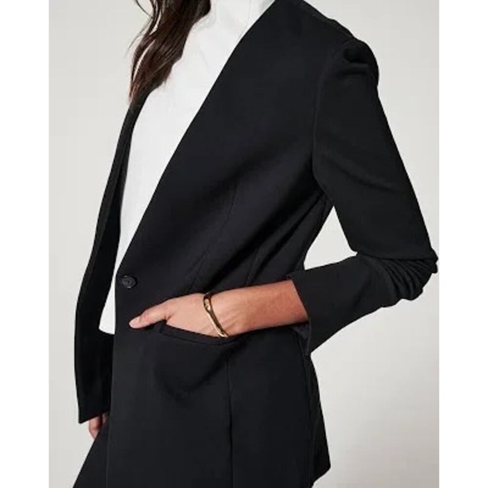 NEW! Spanx The Perfect Collarless Blazer 20384R Classic Black Size XL - Picture 4 of 10